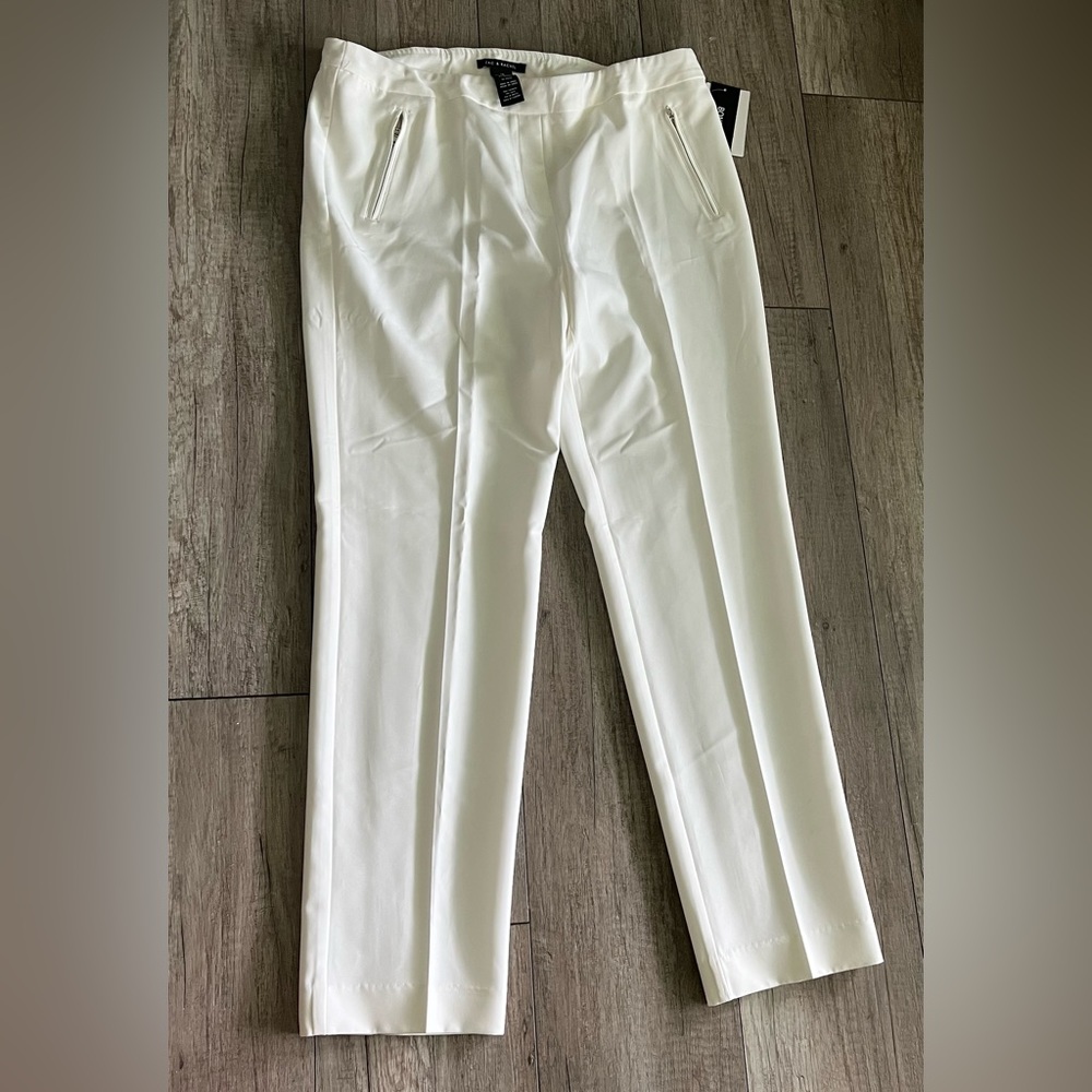 ZAC & RACHEL, Pantalón de vestir para mujer, Talla 14, Color Blanco.